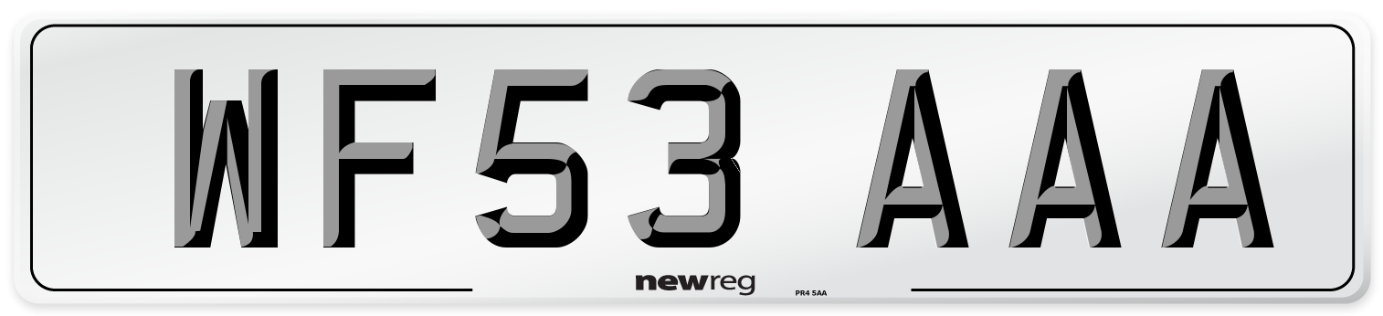 WF53 AAA Number Plate from New Reg